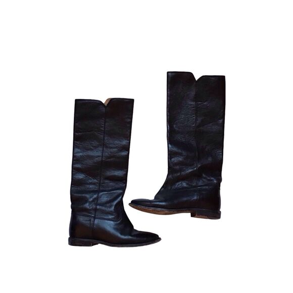 Isabel Marant Chess Concealed Wedge Leather Boots Black - Picture 1 of 12